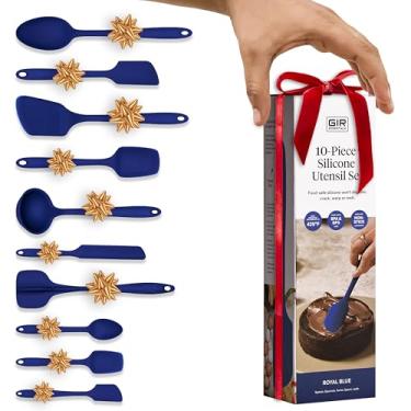 Imagem de Menina: Conjunto de utensílios de silicone Get It Right de 10 peças - concha, espátula, virar, colher e colher, antiaderente, resistente ao calor, seguro para lava-louças, utensílios de cozinha de