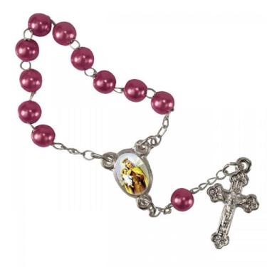 Imagem de 50 Mini Terços com Foto Nossa Senhora do Carmo - SJO Artigos Religioso