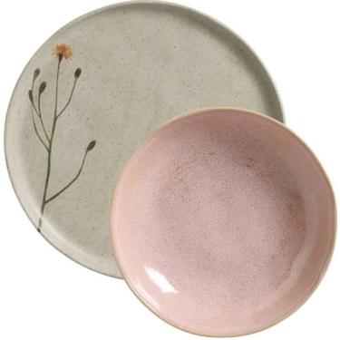 Imagem de Jogo 12 Pratos Cerâmica Stoneware Porto Brasil Rasos Fundos Campestre 