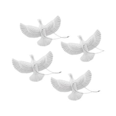 Imagem de Enfeites De Natal Pomba Branca Em Resina, Pingentes De Pássaro Para Ár