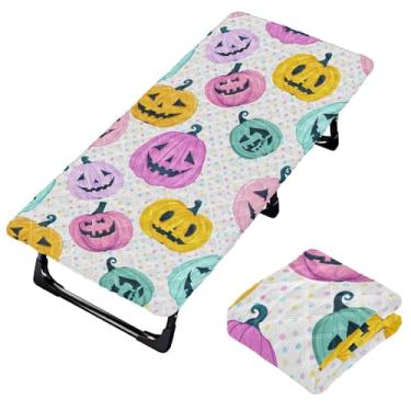 Imagem de Burbuja Lençol de berço de abóbora de Halloween para crianças, lençol de cochilo acolchoado portátil com faixa elástica para meninas e meninos, lavável na máquina, 63,5 x 127 cm