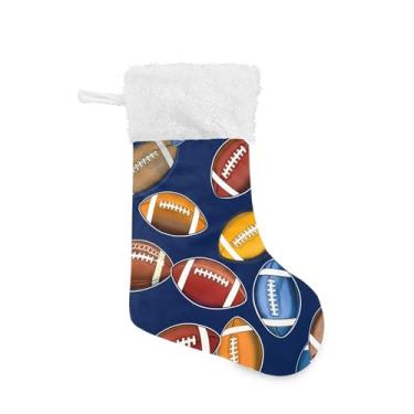 Imagem de xigua Bolas de futebol meias de Natal personalizadas grandes meias de doces para pendurar presente de Natal para decoração de festa de férias em família, decoração de lareira