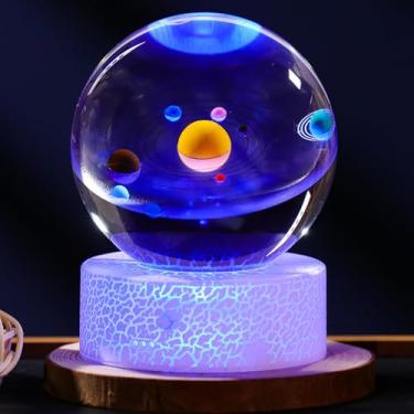 Imagem de Precious Memorial Bola de cristal de 80 mm 3D - estatuetas colecionáveis (sistema solar colorido)