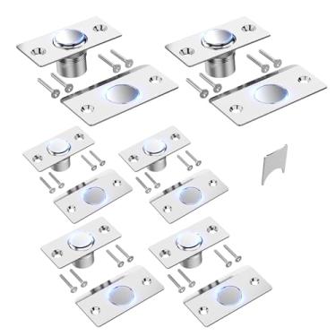 Imagem de Mousike Ferragens de captura de bola de porta, trava magnética oculta ajustável, placa de ataque de aço inoxidável com forte sucção, substituição de trava de esfera de porta para parte superior da