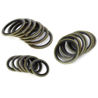 Imagem de Generic Conjunto de Junta de Anel de óleo de Vedação de Borracha de Metal NBR de para Evitar Vazamento de água, óleo e Combustível para Conexões de Tubulação, Bujões de Parafuso, de Pressão -