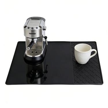 Imagem de Jiawu Tapete de café de Silicone, Tapete Antiderrapante 2 Em 1 Com Tapetes de Secagem de Prato Destacáveis, Almofada de Máquina de café à Prova de Calor, Mantém a Bancada Limpa