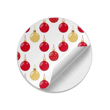 Imagem de Autocolantes Adesivos Redondos Natalinos 25 Unidades Balões Coloridos - Tamanho 50x50cm