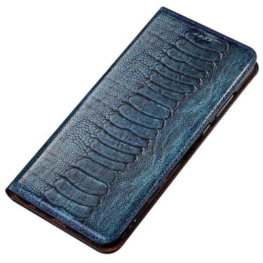 Imagem de LTLMYDAM Capa com compartimento para cartão para Xiaomi 17 Pro Max/17 Pro/17, capa de telefone de couro genuíno de alta qualidade, à prova de choque, capa de borda macia, azul, 17