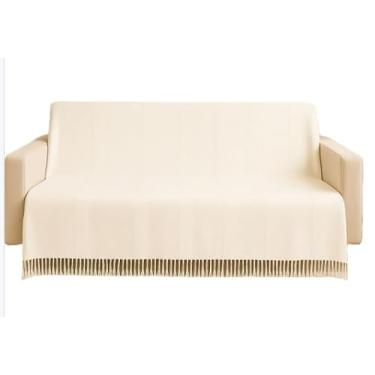 Imagem de Manta de Algodão Grande para Sofá Casal King 3,00X1,80M Grande 2,40X1,80m Pop pequena 2,20X1,50M sua casa(Árabe 2.40x1.80M Branco (Cru))