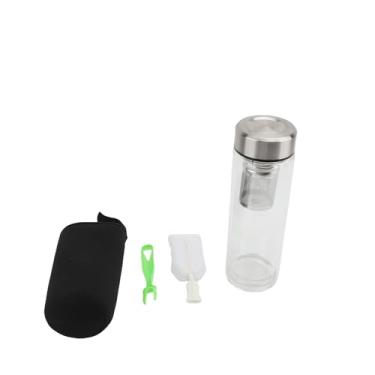 Imagem de Generic Garrafa de chá de Vidro Portátil Com Parede Dupla, Filtro de Aço Inoxidável, Recipiente de Bebidas Quentes e Frias para Casa Ao Ar Livre, 1 Peça (420ml)
