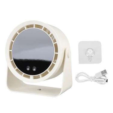 Imagem de Ventilador turbo de mesa Ventilador circulador de ar portátil recarregável de 2400mAh com controle variável de 100 velocidades Visor digital inteligente Fluxo de ar de turbina (Bege)