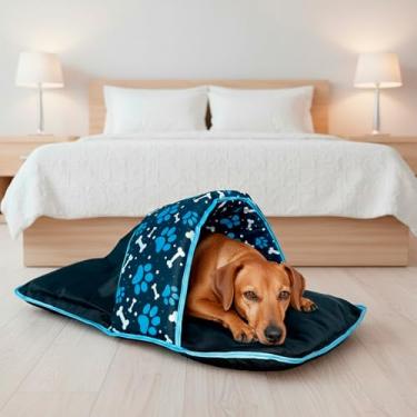 Imagem de Saco de Dormir Pet Impermeável Téo Avulso – Conforto, Proteção e Aconchego (Azul)