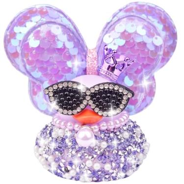 Imagem de CoFuBcad Ornamentos de carro de pato de borracha de diamante, acessórios de decoração de painel de carro de patos brilhantes com coroa, óculos de sol, asas de glitter, colar de pérolas, presentes