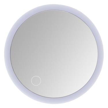 Imagem de Dioche Espelho de Maquiagem Ampliado Iluminado 20X 3 Cores LED Espelho de Vaidade Com Ventosas de Escurecimento Contínuo Suporte Dobrável para Viagens de Banheiro (Branco)