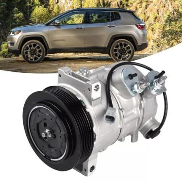 Imagem de AceRide Compressor AC com embreagem compatível com Jeep Compass Patriot 2009-2017, para Dodge Caliber 2009-2012 ar-condicionado L4 1.8L 2.0L 2.4L, substituir 55111610AA, 55111610AB, 55111610AC