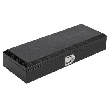 Imagem de PrecisionAuto Caixa de ferramentas de alumínio para caminhonete, resistente, à prova d'água e bloqueável, armazenamento seguro para picapes, trailers e reboques com tampa de suporte a gás e alças