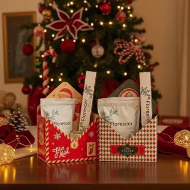 Imagem de Florescer Delas Kit de Natal Completo, Café Especial 250g, Caneca de Cerâmica, Cápsulas Compatíveis com Nespresso, Edição Especial de Natal