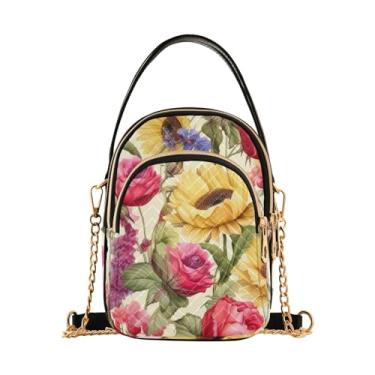 Imagem de Bolsa tiracolo feminina girassóis em amarelo, bolsa de ombro feminina, bolsa de ombro feminina, Floral e girassol-2, One Size