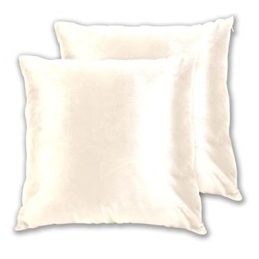 Imagem de Joitme Conjunto de 2 capas de almofada de amêndoa branqueada, conjunto de 2 capas de almofada de sofá de cama grandes, capas de almofadas florais para sala de estar, 50 x 50 cm, 2 peças