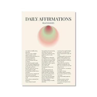 Imagem de Impressão de pôster de arte de parede com citações diárias de afirmação positiva gradiente aura pintura estética impressões sala de estar decoração de casa (SKU4,11 x 14 pol. = (28 x 35 cm), sem