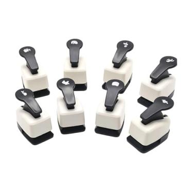 Imagem de KiBcsLic Conjunto de 8 furadores de papel versáteis para criar diferentes formatos em artesanato, perfeitos para festivais, convites de casamento e fotos.