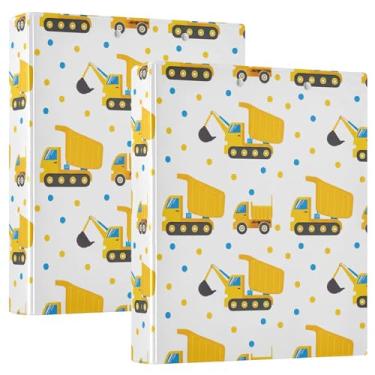 Imagem de Pastas amarelas personalizadas com 3 argolas de 3 argolas para 200 folhas, portfólio, anel redondo, 31,5 x 27 x 6 cm, 1 pacote