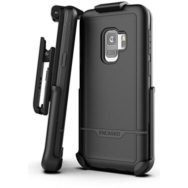 Imagem de Capa de cinto Encased Heavy Duty para Galaxy S9, (série Rebel) Capa robusta com clipe seguro para Samsung Galaxy S9 - Proteção contra quedas com especificações militares (preto)
