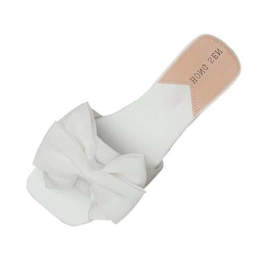 Imagem de Sapato feminino de cano baixo sem cadarço, casual, confortável para usar na primavera e verão, Branco, 34