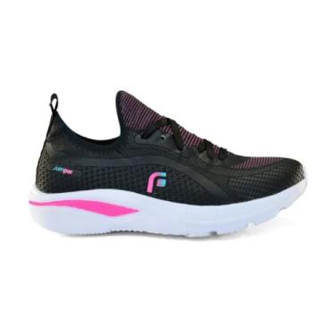 Imagem de Tênis Feminino Esportivo Slip On Jumper Academia Treino Confortável Leve Cano Baixo Sola Micro Expandido (Preto, BR, Adulto, Numérico, M, 36)