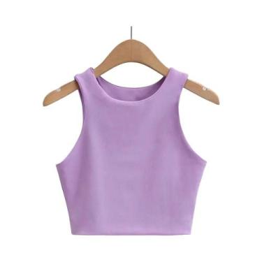Imagem de Regata Feminina Sem Mangas - Modelo Fino, O-Pescoço - 6 Cores, BR-M, R