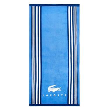 Imagem de Lacoste Toalha de praia 100% algodão Oki, 91,44 cm L x 182,88 cm C, azul brilhante