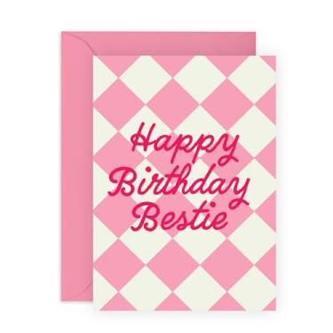 Imagem de CENTRAL 23 Cartão de aniversário para Bestie - Cartão de coração amigável para namorada, amiga, irmã, melhor amiga, mulheres, adolescentes, mulheres - elegante e simples - Vem com adesivos divertidos