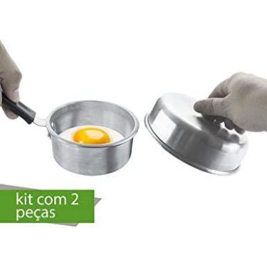 Imagem de Kit Abafador De Hamburguer Lanche + Modelador De Fritar Ovos Para Chap