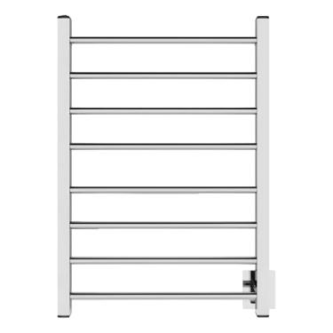 Imagem de Toalheiro Térmico Cromado Duplo Bivolt Aiello com Fio Oculto e 8 Barras para Duas Toalhas de Banho Secas e Aquecidas (Cromado - Lado Direito)
