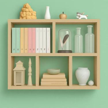 Imagem de Prateleira decorativa 70x70x18cm mdf cru elegante resistente - SIXTEEN