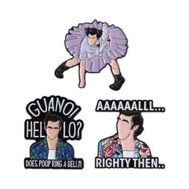 Imagem de Conjunto De Pins De Esmalte De Dinossauro E Gato Em Estilo Cartoon, Br