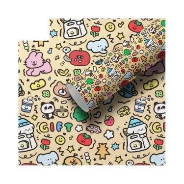 Imagem de Papel De Presente Colorido Com Grafite, Conjunto De 3 Peças Para Anive