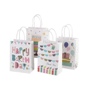 Imagem de Sacola de presente, papel Kraft, sacolas de festa de aniversário, paco