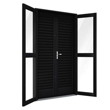 Imagem de Porta De Aço Balcão 4 Folhas 215x120cm Facilitá Lucasa Preto