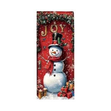 Imagem de Bandeira Decorativa De Porta Temática De Natal JOY Boneco De Neve 2D P