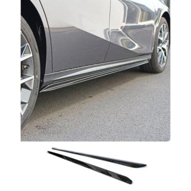 Imagem de Protetor difusor de extensão de spoiler labial para saia lateral de carro compatível com EMPOW 2021+ acessórios de avental divisor de saia lateral (aparência de carbono)
