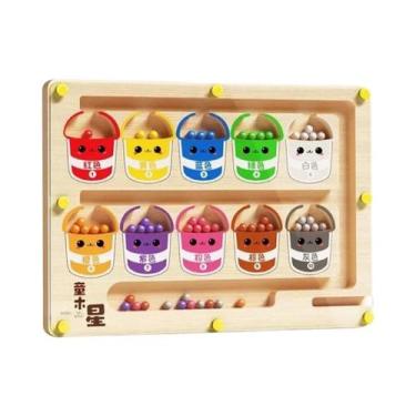 Imagem de Brinquedos Educativos De Labirinto De Números Coloridos Montessori Par