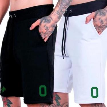 Imagem de Kit 2 Bermudas Moletom Esportivo Americano Shorts Basquete Futebol Plus Size-Masculino