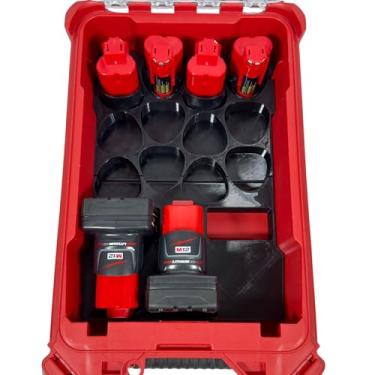 Imagem de Organizador de bateria M12 para baterias M12 e organizador compacto Milwaukee Packout modelo 48-22-8435