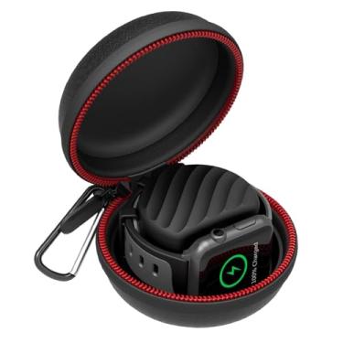 Imagem de HALLEAST Compatível com suporte de carregador para Apple Watch, estação de carregamento, capa protetora rígida de EVA para iWatch séries 9, 8, 7, SE, 6, 5, 4, 3, 2, 1, 38 mm, 40, 41, 42, 44, 45 mm