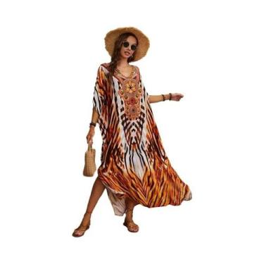 Imagem de Vestido Maxi Kaftan De Praia plus Size Para Mulheres, Cobertura De Mai