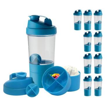 Imagem de Coqueteleira com Compartimento Suplementos Fit 500ml 12pcs - NEOPLAS, 