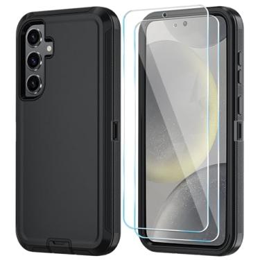 Imagem de ONOLA Capa para Samsung Galaxy S24+/S24 Plus com protetor de tela HD [não serve para S24/S24 Ultra], capa de telefone resistente 3 em 1 para (preta, para Galaxy S24 Plus de 6,7 polegadas)