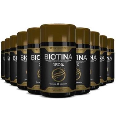 Imagem de 10X BIOTINA 150% PREMIUM 60CAPS HF SUPLEMENTOS-Unissex