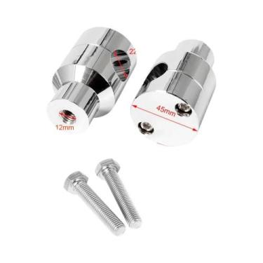 Imagem de Suporte De Guidão De Motocicleta Em Alumínio Preto Cromado 2X 7/8 1 Po